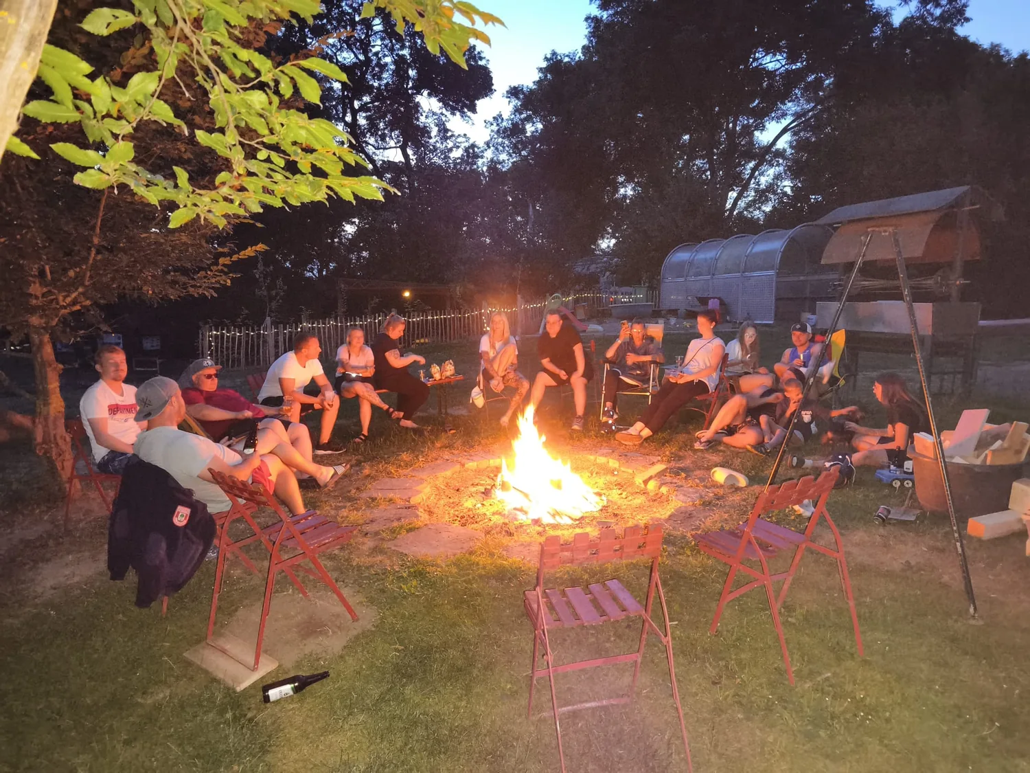 Lagerfeuer beim internen Event der Spielleute